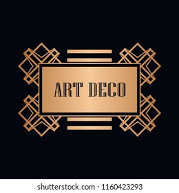 Retro art deco invitation. Border and frame for design