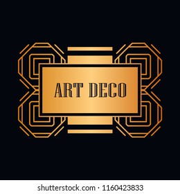 Retro art deco invitation. Border and frame for design