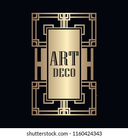 Retro art deco invitation. Border and frame for design
