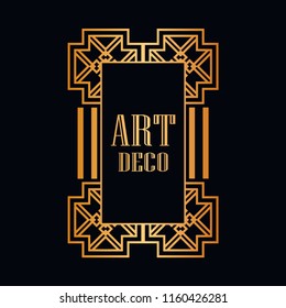 Retro art deco invitation. Border and frame for design