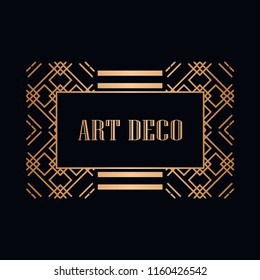 Retro art deco invitation. Border and frame for design