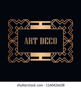 Retro art deco invitation. Border and frame for design