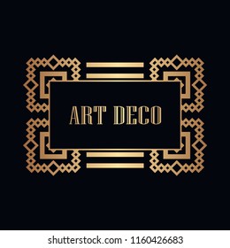 Retro art deco invitation. Border and frame for design