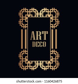 Retro art deco invitation. Border and frame for design