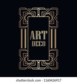 Retro art deco invitation. Border and frame for design