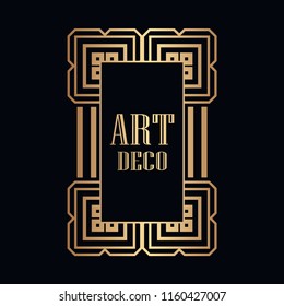Retro art deco invitation. Border and frame for design