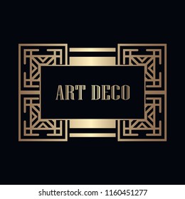 Retro art deco invitation. Border and frame for design