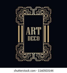 Retro art deco invitation. Border and frame for design