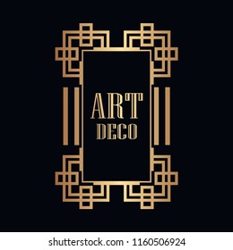 Retro art deco invitation. Border and frame for design
