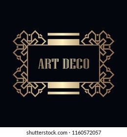 Retro art deco invitation. Border and frame for design