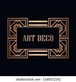 Retro art deco invitation. Border and frame for design