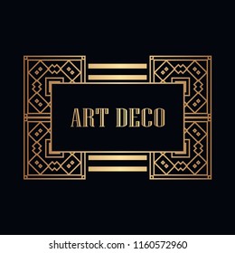 Retro art deco invitation. Border and frame for design