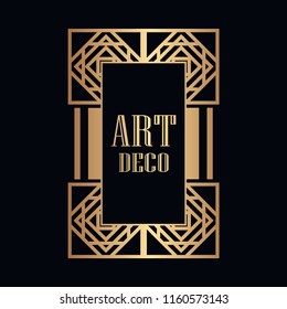 Retro art deco invitation. Border and frame for design