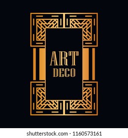 Retro art deco invitation. Border and frame for design