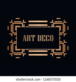 Retro art deco invitation. Border and frame for design