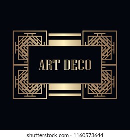 Retro art deco invitation. Border and frame for design