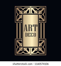 Retro art deco invitation. Border and frame for design