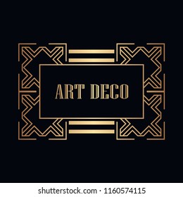 Retro art deco invitation. Border and frame for design