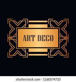 Retro art deco invitation. Border and frame for design