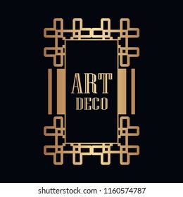 Retro art deco invitation. Border and frame for design