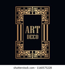 Retro art deco invitation. Border and frame for design