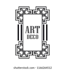 Retro art deco invitation. Border and frame for design