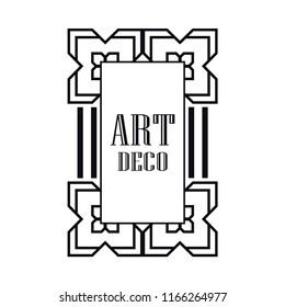 Retro art deco invitation. Border and frame for design