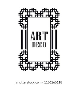 Retro art deco invitation. Border and frame for design