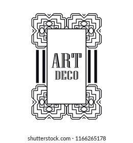 Retro art deco invitation. Border and frame for design
