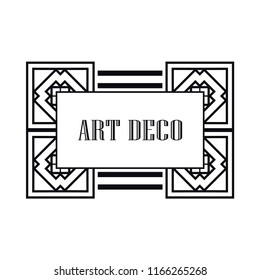 Retro art deco invitation. Border and frame for design