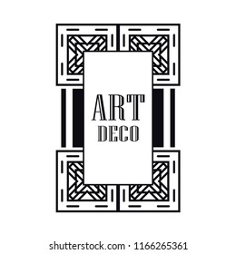 Retro art deco invitation. Border and frame for design