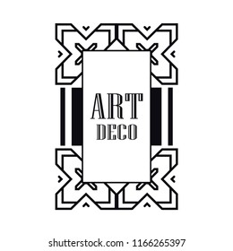 Retro art deco invitation. Border and frame for design
