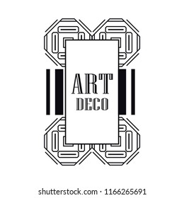 Retro art deco invitation. Border and frame for design