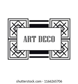 Retro art deco invitation. Border and frame for design
