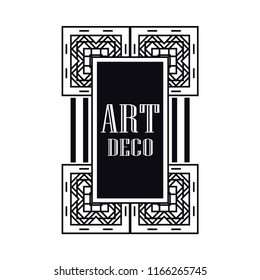 Retro art deco invitation. Border and frame for design