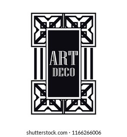 Retro art deco invitation. Border and frame for design