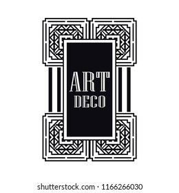 Retro art deco invitation. Border and frame for design