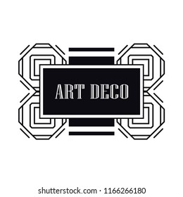 Retro art deco invitation. Border and frame for design