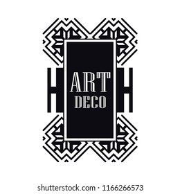 Retro art deco invitation. Border and frame for design