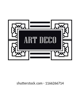 Retro art deco invitation. Border and frame for design