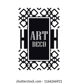 Retro art deco invitation. Border and frame for design
