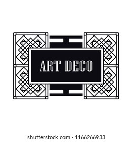 Retro art deco invitation. Border and frame for design