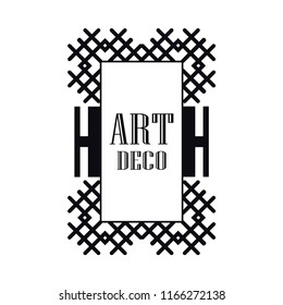 Retro art deco invitation. Border and frame for design