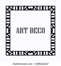 Retro art deco invitation. Border and frame for design