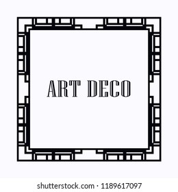 Retro art deco invitation. Border and frame for design