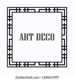 Retro art deco invitation. Border and frame for design
