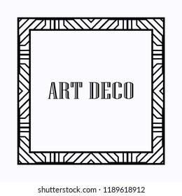 Retro art deco invitation. Border and frame for design