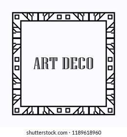 Retro art deco invitation. Border and frame for design