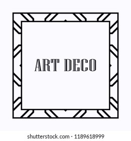 Retro art deco invitation. Border and frame for design