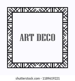 Retro art deco invitation. Border and frame for design
